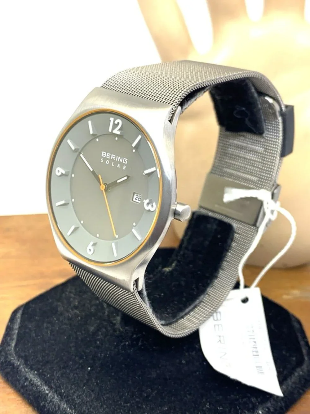 Bering Men's Watch 14440-073-A Solar Gray Dial Date Stainless Steel 40mm
